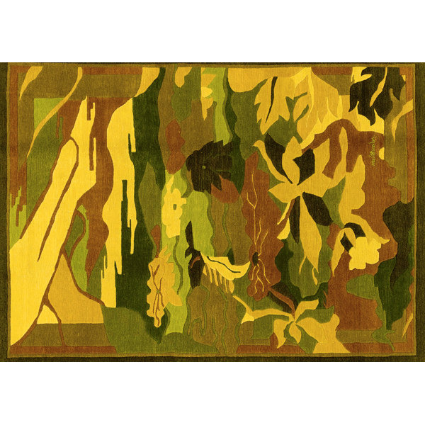 Wrought Studio Clairah Machine Woven / Power Loomed Yellow/Brown/Green